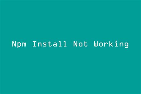 npm install not working